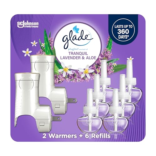 Glade PlugIns Refills Air Freshener Starter Kit, Scented and Essential Oils for Home and Bathroom,...