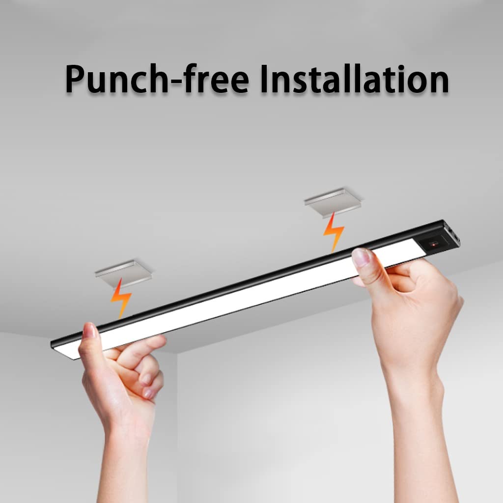 Luz Armario Luces De Armario De Inducción del Cuerpo Humano, Luces De Noche De Cocina Recargables USB, Luz De Despensa con Sensor De Movimiento, 3 Temperaturas De Color