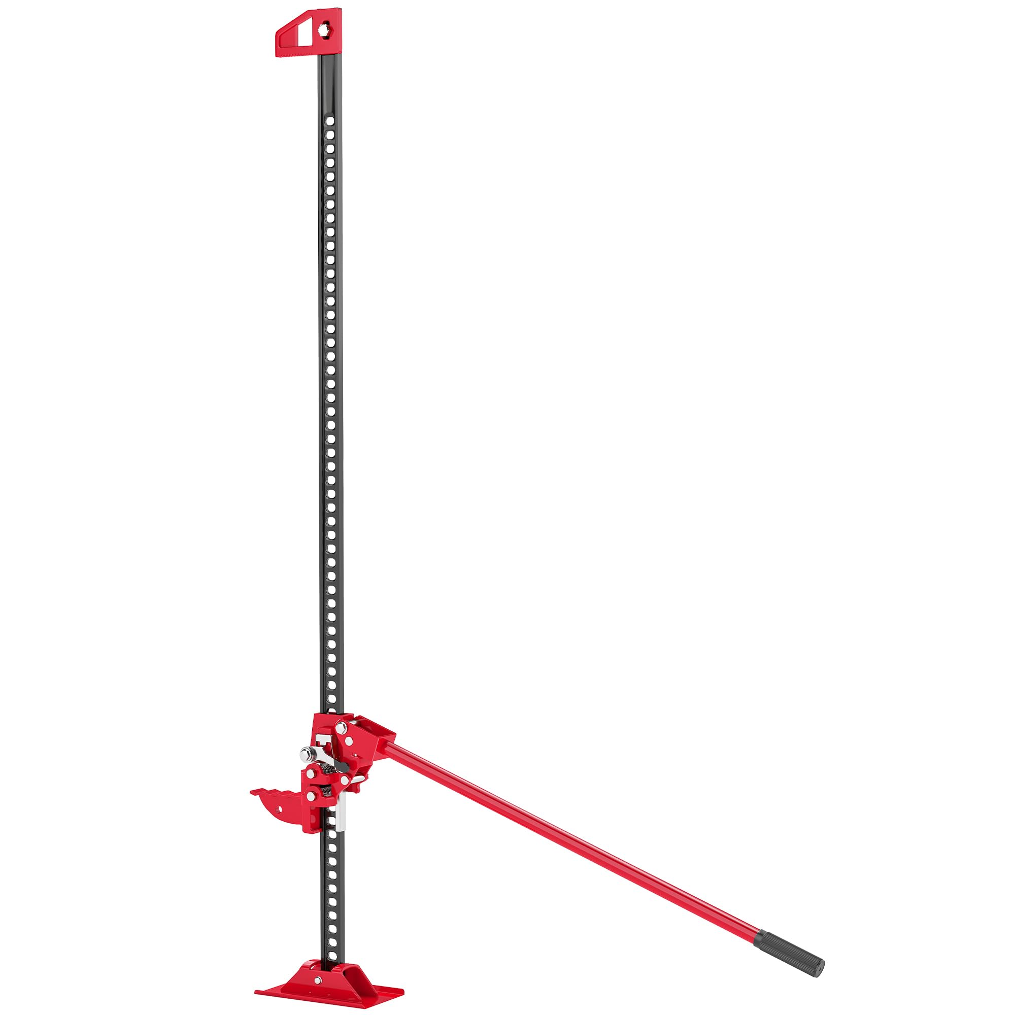 HOMCOM Cric Farm Jack Tout-Terrain ATV 4x4 Charge Max. 3000 kg Rouge | Hauteur de Levage 11-135 cm, Cric à Crémaillère, Dépannage Véhicule Embourbé, pour Voiture Camion SUV