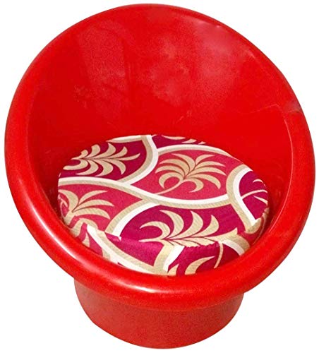 Image of Tub Chairs /ARM Chairs /Chairs for Home, Living Room /Indoor and Outdoor Chairs with Complimentary Cushions Set of 04 (Red)