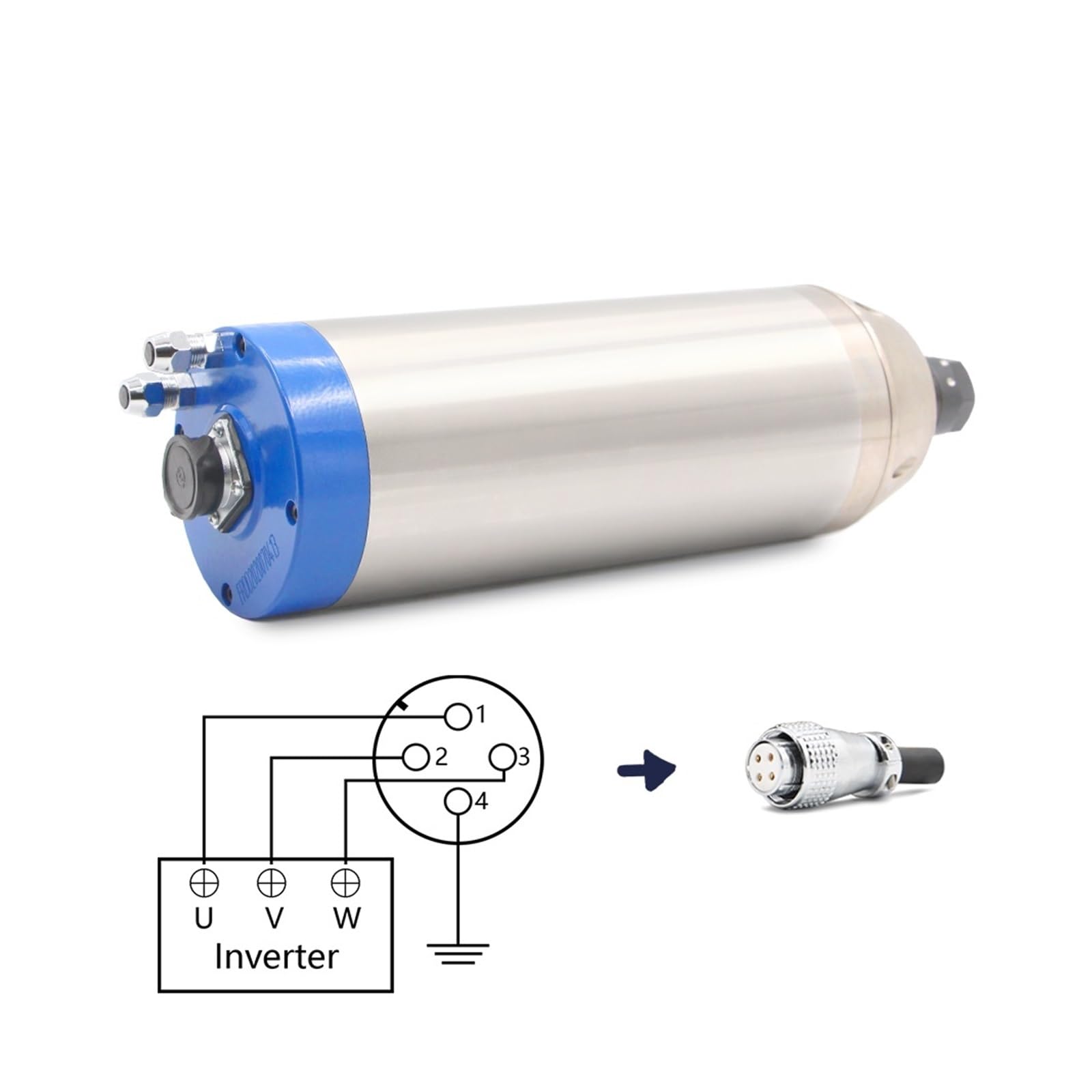 Silnik Wrzecionowy Chłodzony Wodą 3,2 KW 4 Szt. Łożyska Dokładność 0,01 Mm Chłodzenie Wodne, D = 100 Grawerowanie CNC Wysoce Zoptymalizowany(Steel Ball Bearing)