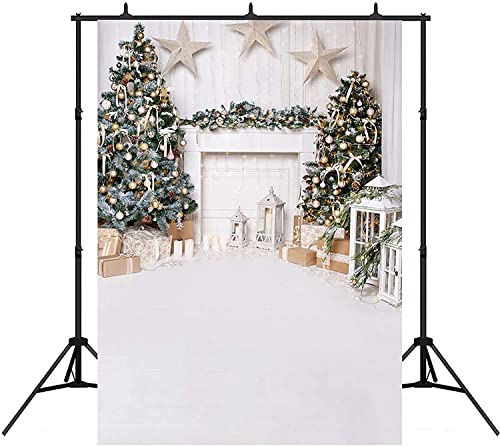 Avezano Christmas Photography Backdrop for Children Kids Portrait Photoshoot Indoor White Fireplace Wood Floor Xmas Background for Photo Studio (6x8ft) - Image 3