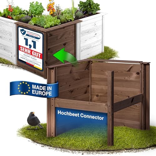 SCHWANFELD Hochbeet Aus FSC-Holz - Praktisch Mit Ablage & Vlies - 118x40x78cm