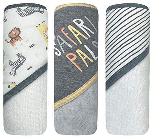Image of MODERN BABY 3 Pack Hooded Baby Bath Towel Set for Newborns Infants & Toddlers, Boys & Girls Baby Hooded Towels
