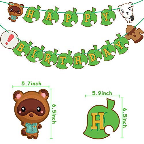 image for Animal Inspired Crossing Birthday Party Banner,Animals Crossing Theme 