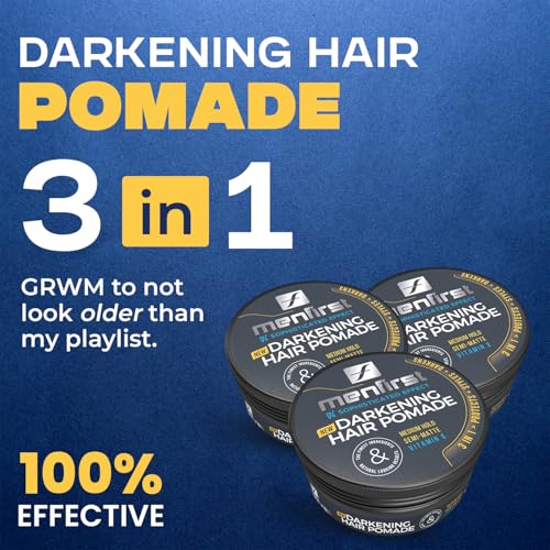 MENFIRST - Hair and Beard Pomade for Men - Instant Gray Coverage for Medium Brown to Black Styling Paste - Darkens White Hair Like a Wax - 1 Pack - Image 5