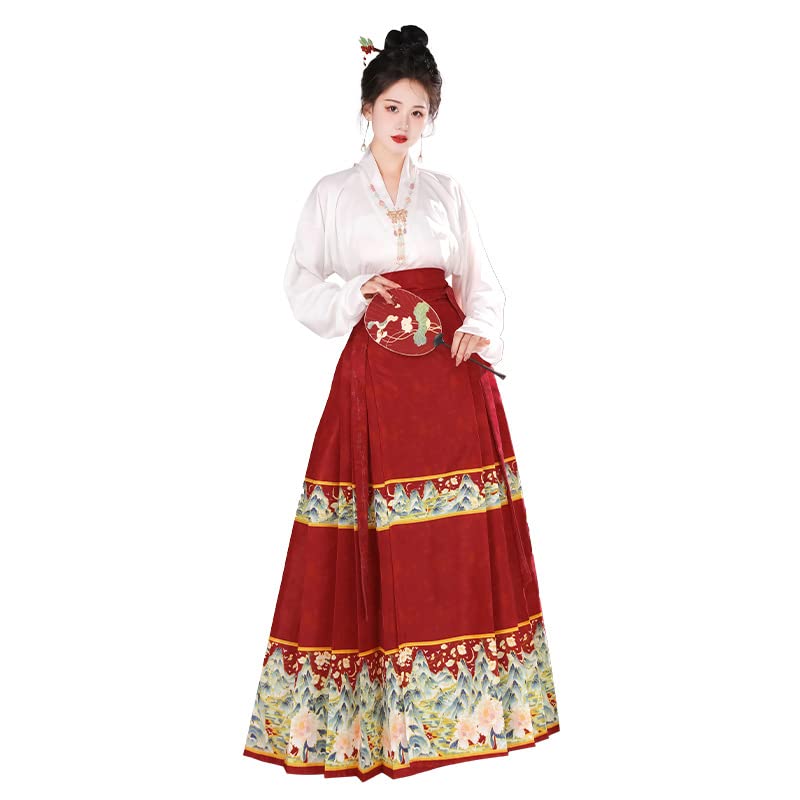 Jupe Hanfu résolvant le manque d'originalité pour fêtes style Chinois manches avion - 6