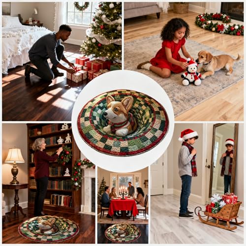 Illusion 3D paillasson de Noël avec structure antidérapante - 5