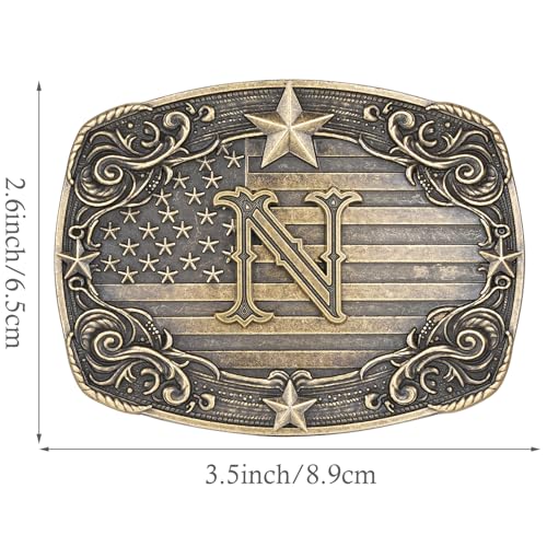 Image of Western Belt Buckle for Men Women Initial Letter A to Z Cowboy Belt Buckle Texas Buckle hebillas vaqueras para hombre