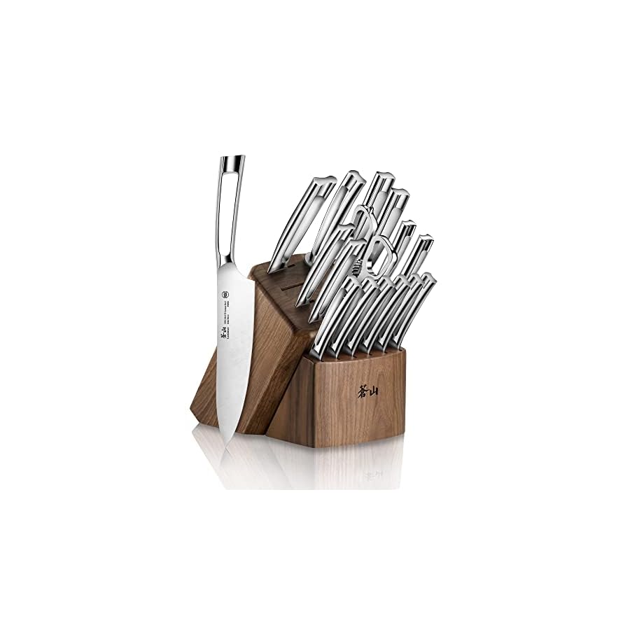 Cangshan N1 Series 1024784 German Steel Forged 17-Piece Knife Block Set, Walnut