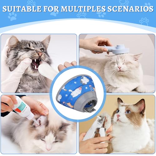 Maxentico Halskrausen für Katzen, Schutzkragen Katze, Wiederherstellung Halsband für Katzen, Verhindert Das Lecken von Wunden Katzenkragen, Katzenkragen Nach Operationen und Verletzungen(Blau, S)