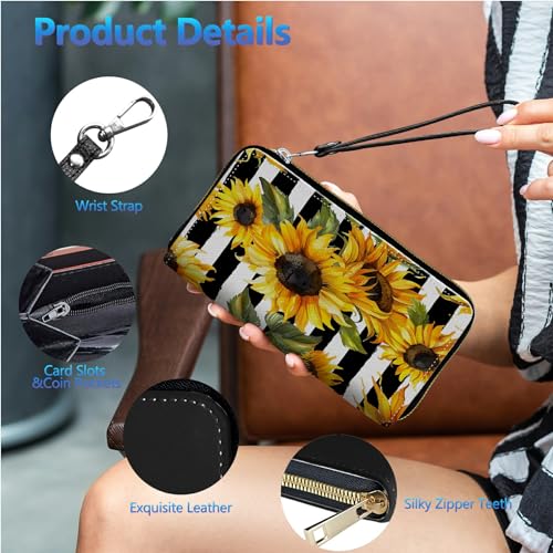 Image of Womens Wallet PU Leather Wristlet Wallets for Women, Large Capacity Lady Fashion Wallet Card Holder Zipper Wallet