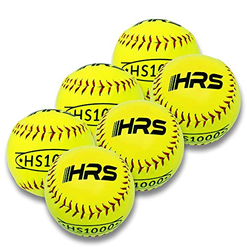 Practice Fast Pitch/Slow Pitch Official Size 12 Inch Softballs. Perfect Softball for Batting or Fielding Practice. 6 Balls Per Pack.