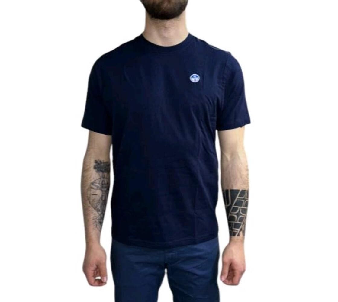 North Sails Men's Cotton Jersey T-Shirt with Short Sleeves - Regular Fit, Blue Navy, M