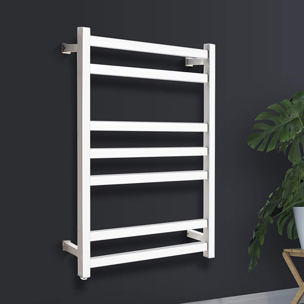Square Tube Heated Towel Rail, Stainless Steel Electric Towel Rack 7 Heating Tubes are Quickly Dried