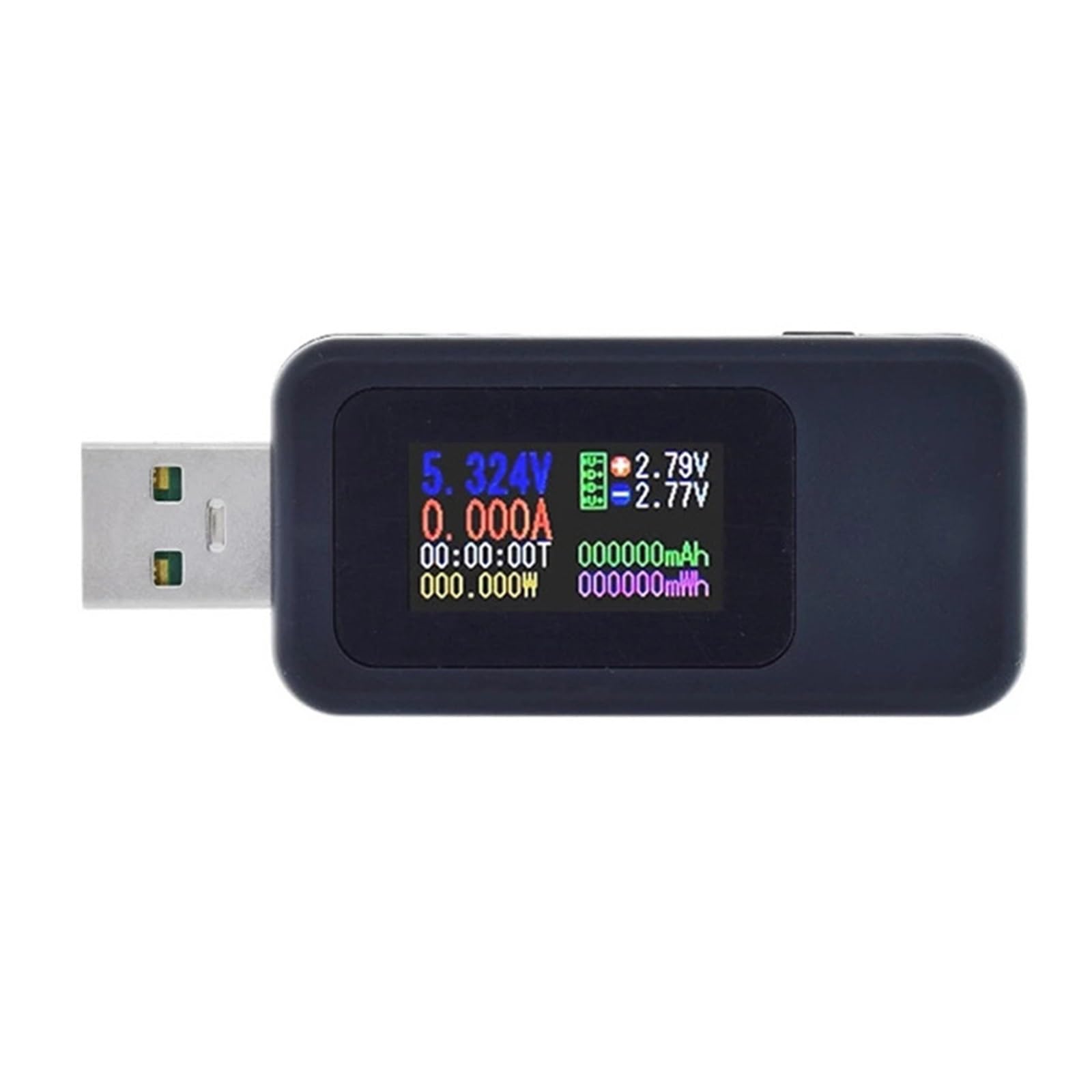 Tester USB 10 w 1 Tester USB DC woltomierz cyfrowy Amperymetro miernik napięcia prądu Amp Volt amperomierz detektor Power Bank wskaźnik ładowarki(Nero)