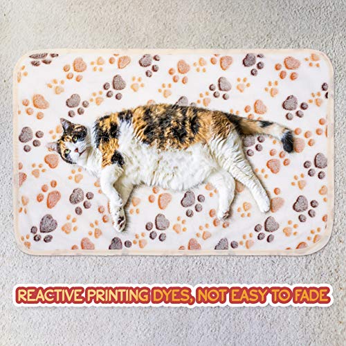 Balacoo O Aquecimento Do Gato Cama- 2Pcs Tampa Com Impressão Da Pata Do Gato Cama Pet Cama Dormindo