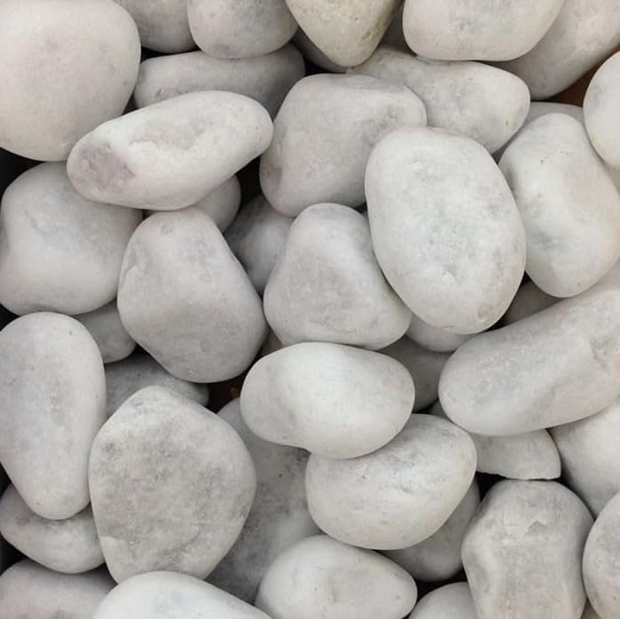 1 Kg White Colour Pebbles Stone for Home & Garden|| Indoor & Outdoor || Decoration,Vase Fillers|| Aquarium/Fish Tank 2