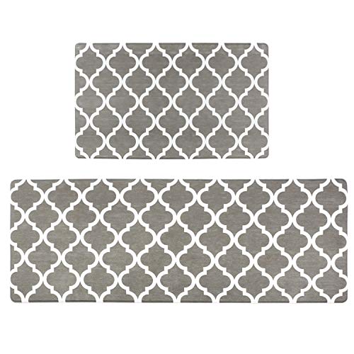 Homcomoda 2Piece Anti Fatigue Kitchen Floor Mat Comfort Heavy Duty Standing Mats Waterproof Non Slip Kitchen Rugs Indoor Outdoor(17
