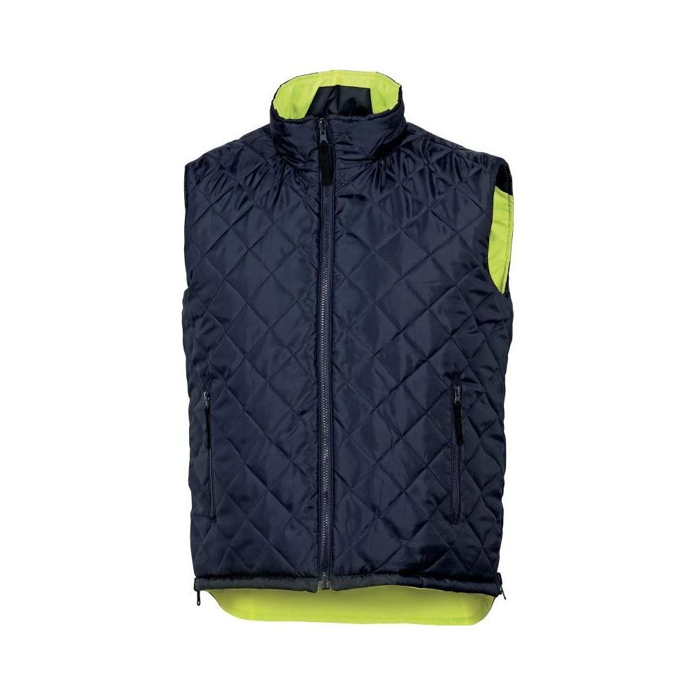Delta Plus ind. haute visibilité – GILET AV réversible Oxford Taille – M Jaune fluo/bleu marine