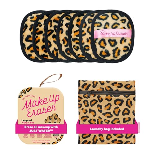 The Original Makeup Eraser 7-Day Set, Erase All Makeup With Just Water, Including Waterproof Mascara, Eyeliner, Foundation, Lipstick, Sunscreen, and More! Leopard, 7ct