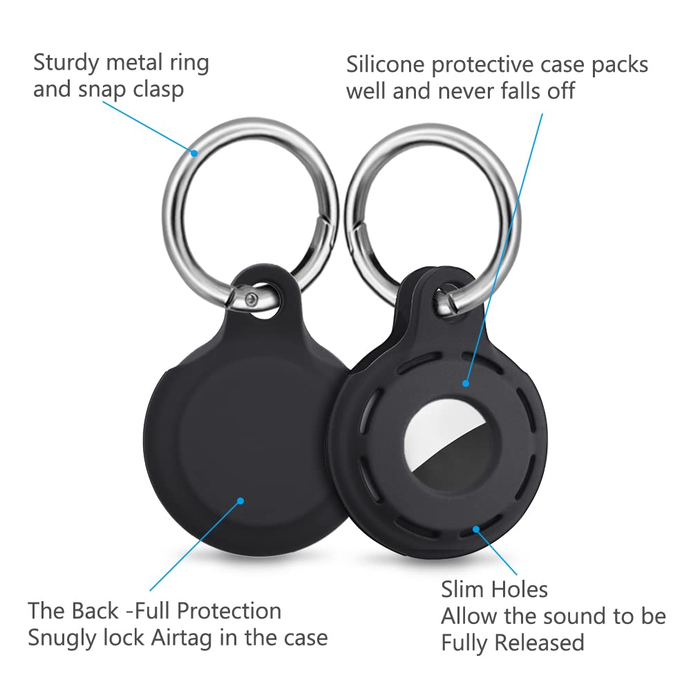 Ainiv Llavero para AirTag, 1 Pieza Llaveros para AirTag Funda Protectora de Silicona, Localizador Keychain Portátil Antipérdida, Protectora Funda Mascotas y Mochilas — view 95