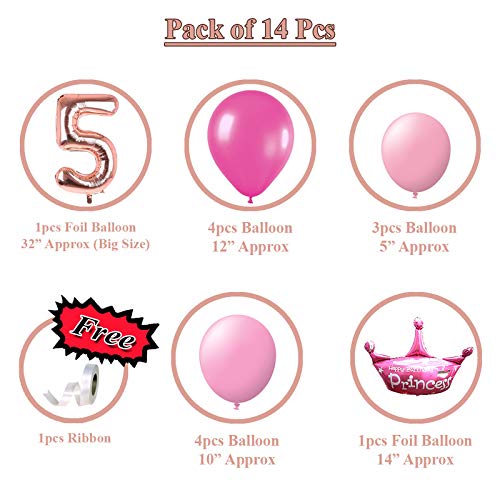 Image of Birthday Decoration Item Rosegold 32 Inches Numbers 5 | Birthday Decoration Kit For Boy Girl | Number Foil Balloon | Birthday Decoration Item For Boy Girl,1 Piece