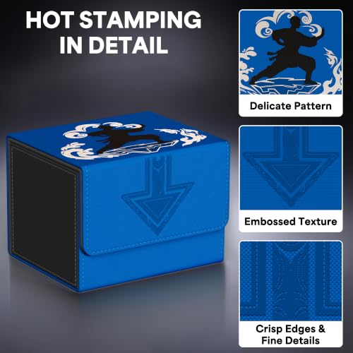 Image of Kabinka MTG Deck Box, Embossed Design Fits 120 Sleeved Cards, Red & Black