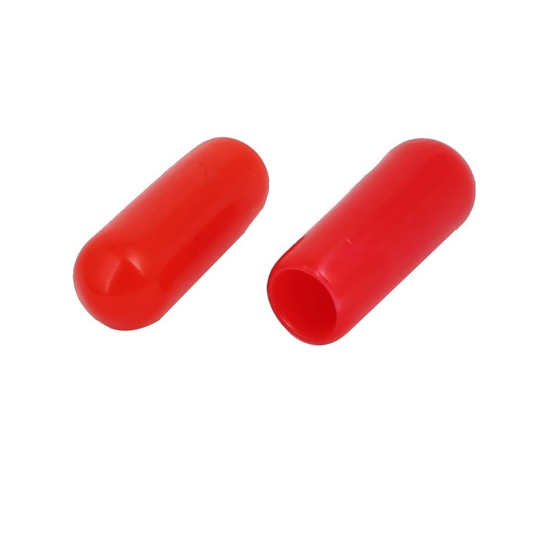 Aexit 4.5mm Inner Cord Management Dia Rubber Insulated End Cap Screw Thread Protector Cover Cable Sleeves Red 100pcs