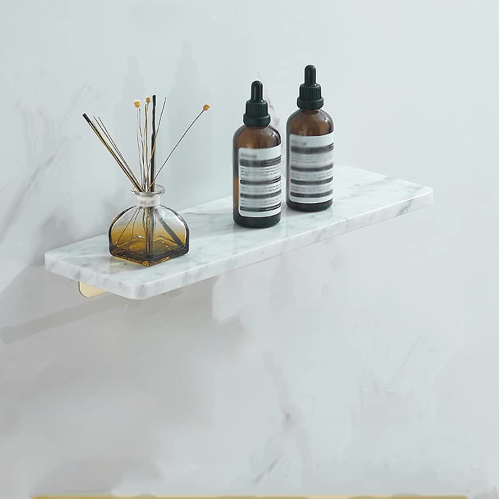 SDGBCXD bathroom shelves, Wall-Mounted Copper Organizer for Shampoo, Gel, Towels, Cosmetics, Seasoning Bottles(White 40cm)