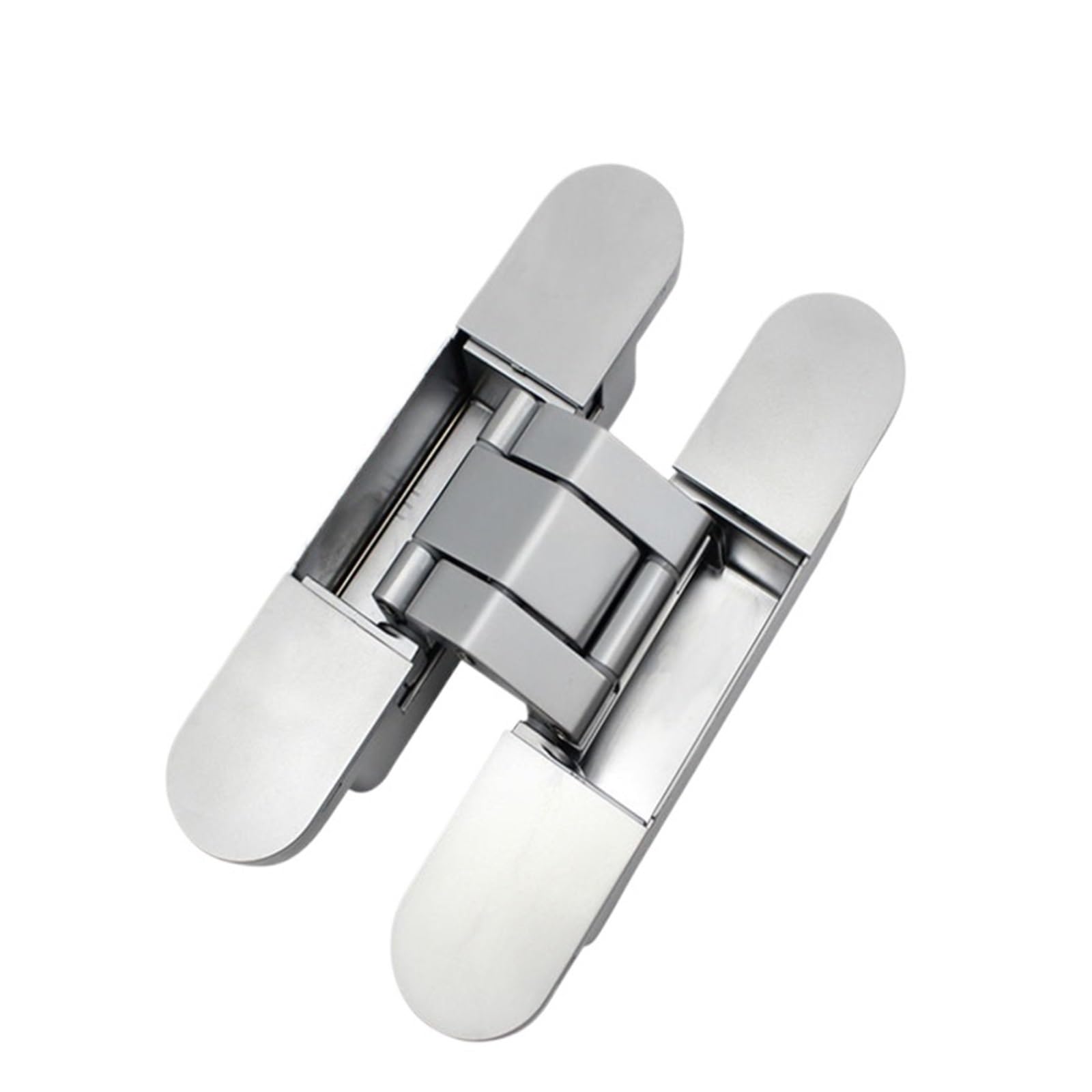 CLEUFWKO 2pcs Side Wooden Door 180 Degrees Hidden Hinge Wide Spacing Invisible Cross Casement Gate Hinge(WXXCT3-32DP)