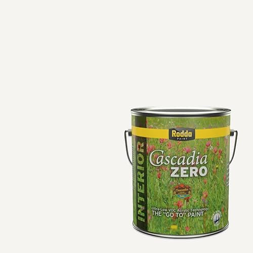Rodda Paint CASCADIA ZERO - Pintura e imprimación semibrillante para interiores en uno, 1 galón, hombros blancos