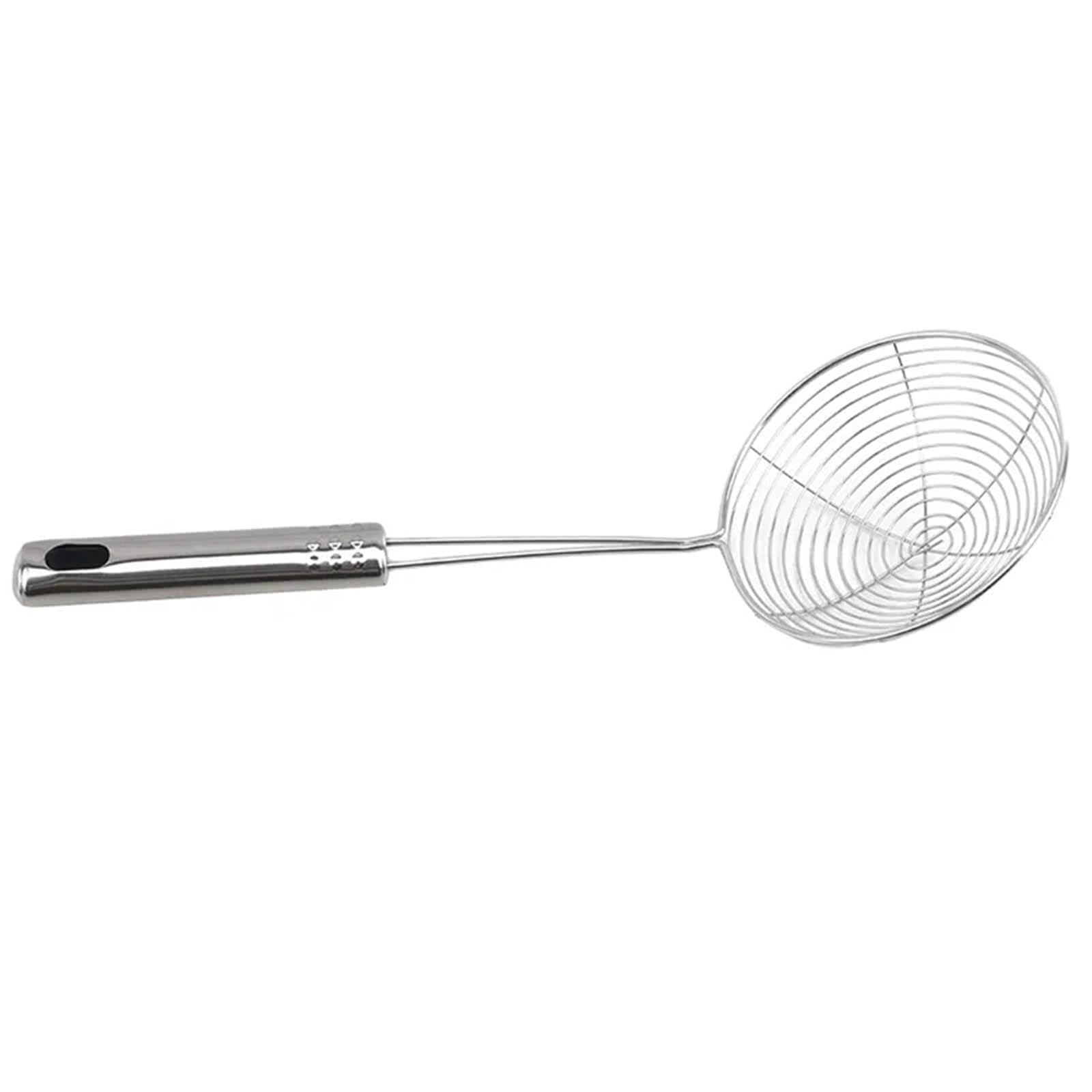 1 Set (3 pezzi) Schiumarola in acciaio inossidabile Solido Spider Colino Mestolo Utensile da cucina in for patatine fritte for frittura di pesce Per Alimenti(33.5x13cm)