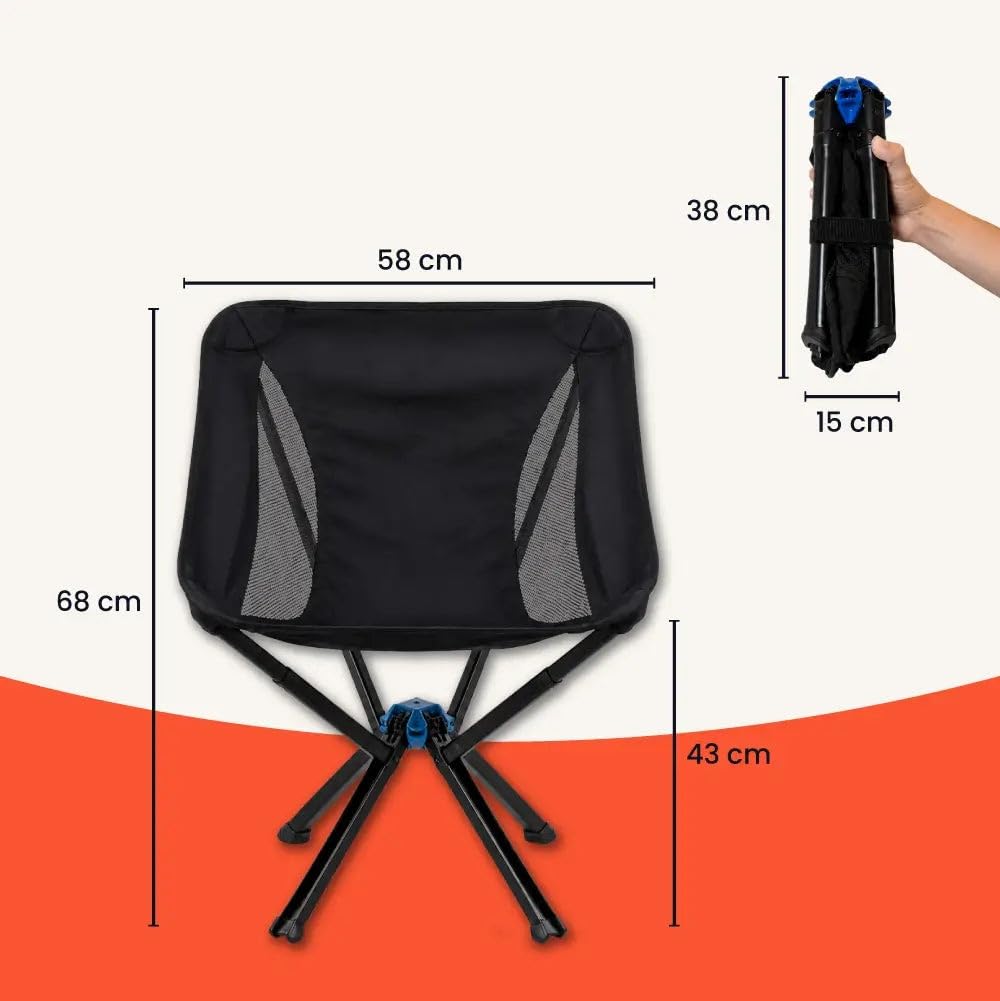 outwild campingstuhl, 1/2/3er Pack Faltbar 150kg | 1.7kg ultraleicht,QuickClick-System,150kg Belastbarkeit,für Single Partner Familie Camping