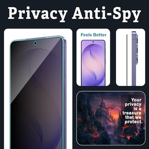 Image of FIRST MART Privacy Tempered Glass for Samsung Galaxy S26 With Cable Guard & Installation Kit | Anti-Spy 9H Screen Protector, Edge-to-Edge, Case-Friendly | Black