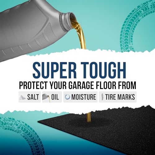 Image of ITSOFT Garage Floor Mat Absorbent Oil Pad Contains Liquid Protects Garage Floor Surface, Reusable, Washable, 38 x 29 Inches