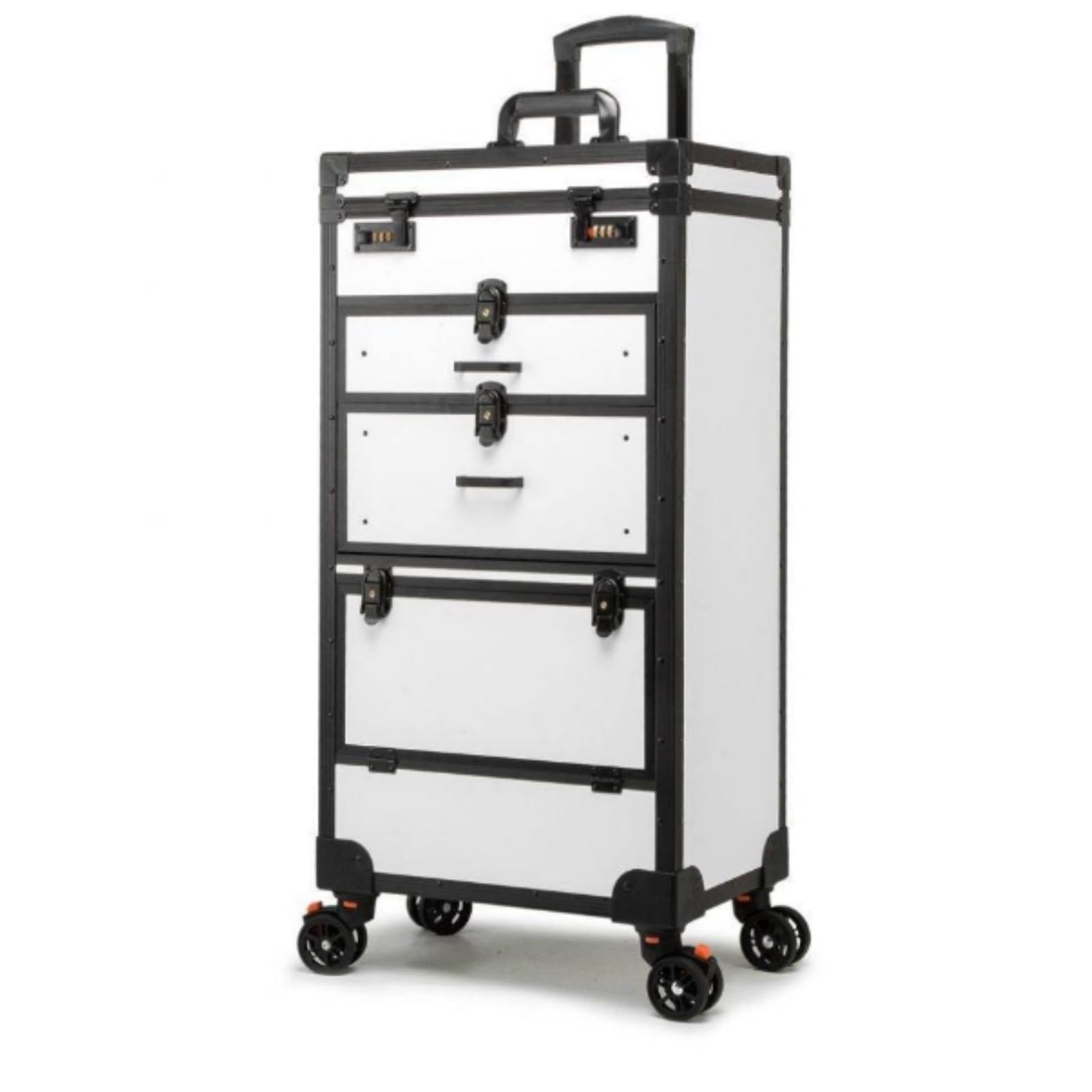 Carrello Beauty Trucco Salone di Bellezza Bagaglio Rotolamento Lucchetto Treno Valigia Parrucchiere Trolley Viaggio Organizzatore Strumento Parrucchiere Hair Stylist(White)