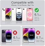 JETech Screen Protector for iPhone 17e (2026) / iPhone 16e / iPhone 14, Tempered Glass Film, 6.1-Inch Display, 3-Pack