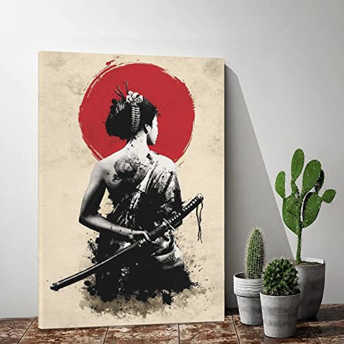 Toile samouraï geisha décoration murale salon haute définition - 2