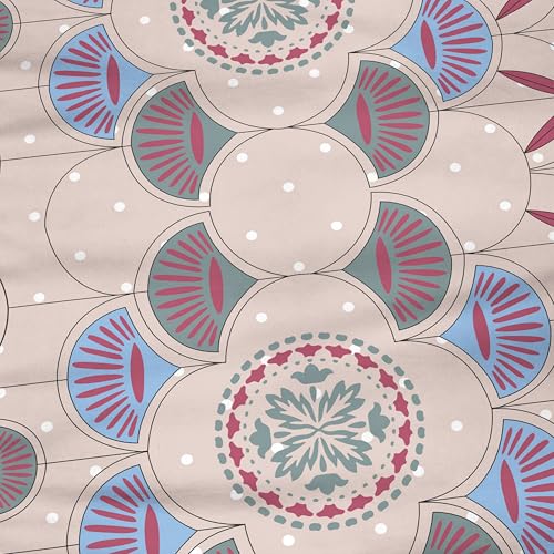 Image of Spaces Welspun Ease 120 TC 100% Cotton Ornate Print Double Bedsheet with 2 Pillow Covers - Soft Feel, Skin Friendly & Easy Care - 224X254 Cm - Blush
