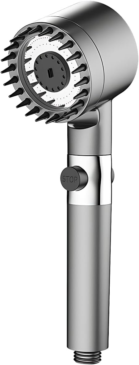 Soffione Doccia a Pioggia con Filtro a 4 Modalità, Soffione Doccia ad Alta Pressione, per Bagno, Soffione Doccia con Bocca in Silicone per Testa Spa/Massaggio