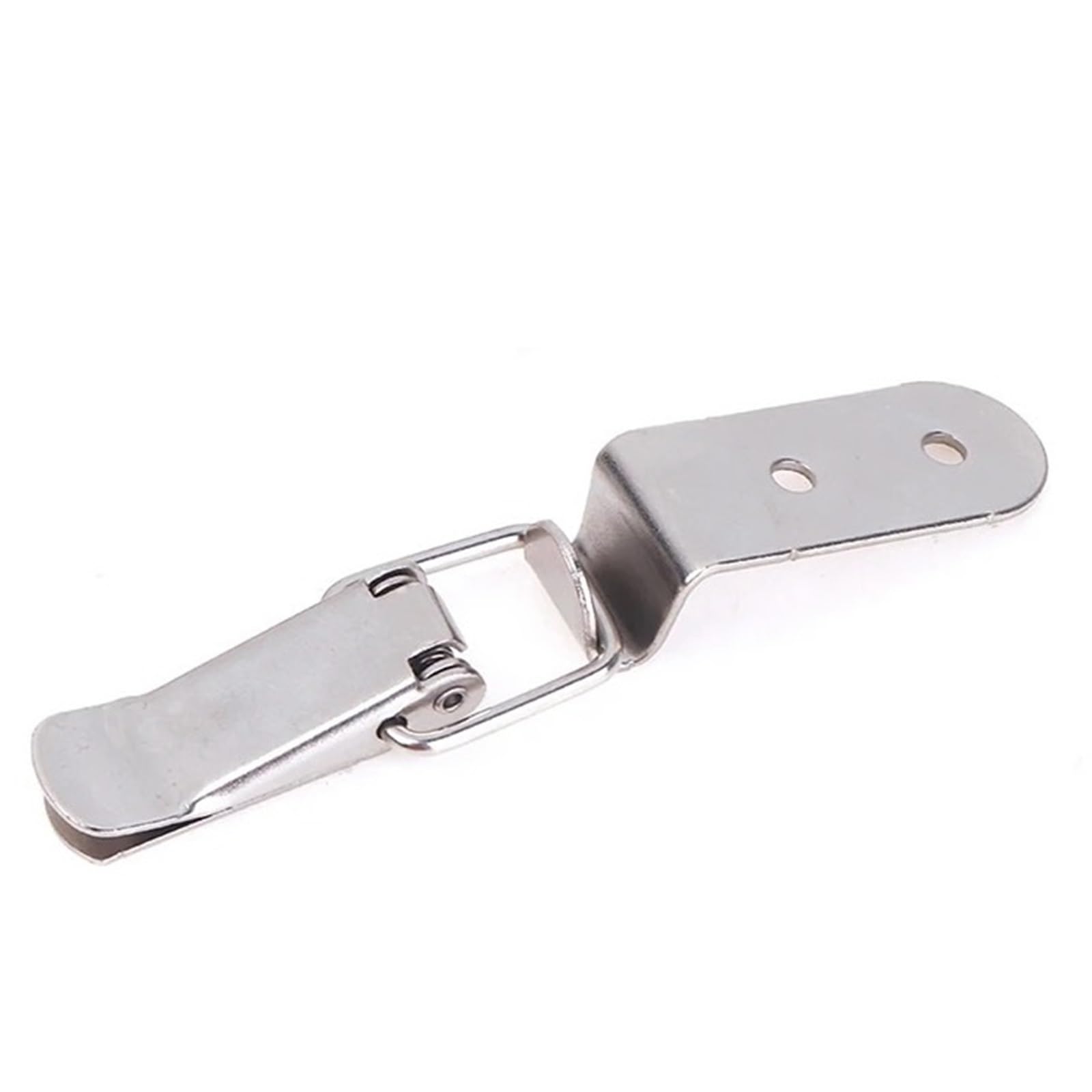 Zihdke Silver 1 4 Pcs 90 Degrees Duck-Mouth Buckle Hook Lock Spring Draw Toggle Latch Clamp Clip Hasp For Toolbox(Silver 1)
