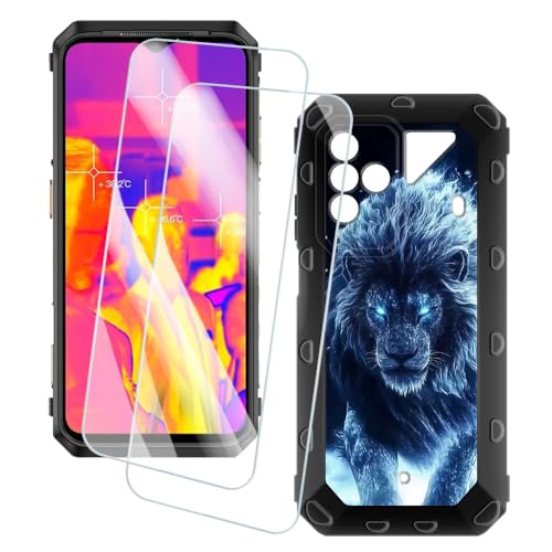 OAGELIM 2�Z�b�g �X�N���[���v���e�N�^�[ + �P�[�X Ulefone Power Armor 18 (6.58 �C���`) �Ƃ̌݊������� �A�[�e�B�X�e�B�b�N�J�X�^���v�����g�J�o�[�Ƌ����K���X�t�B���� �X�N���b�`�h�~ (���C�I��)