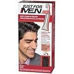 Just For Men Easy Comb-In Hair Color for Men, Easy No Mix Application with Comb Applicator - Real Black, A-55, Pack of 1