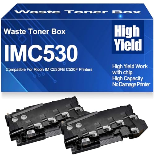 SXLXYOF Recipiente para tóner Residual IM C530 C530F C530FB contenedor Cartuchos de tóner Residual de Alta Capacidad Compatible para Ricoh IMC530 IMC530FB IMC530F Impresoras,IMC530-2PC