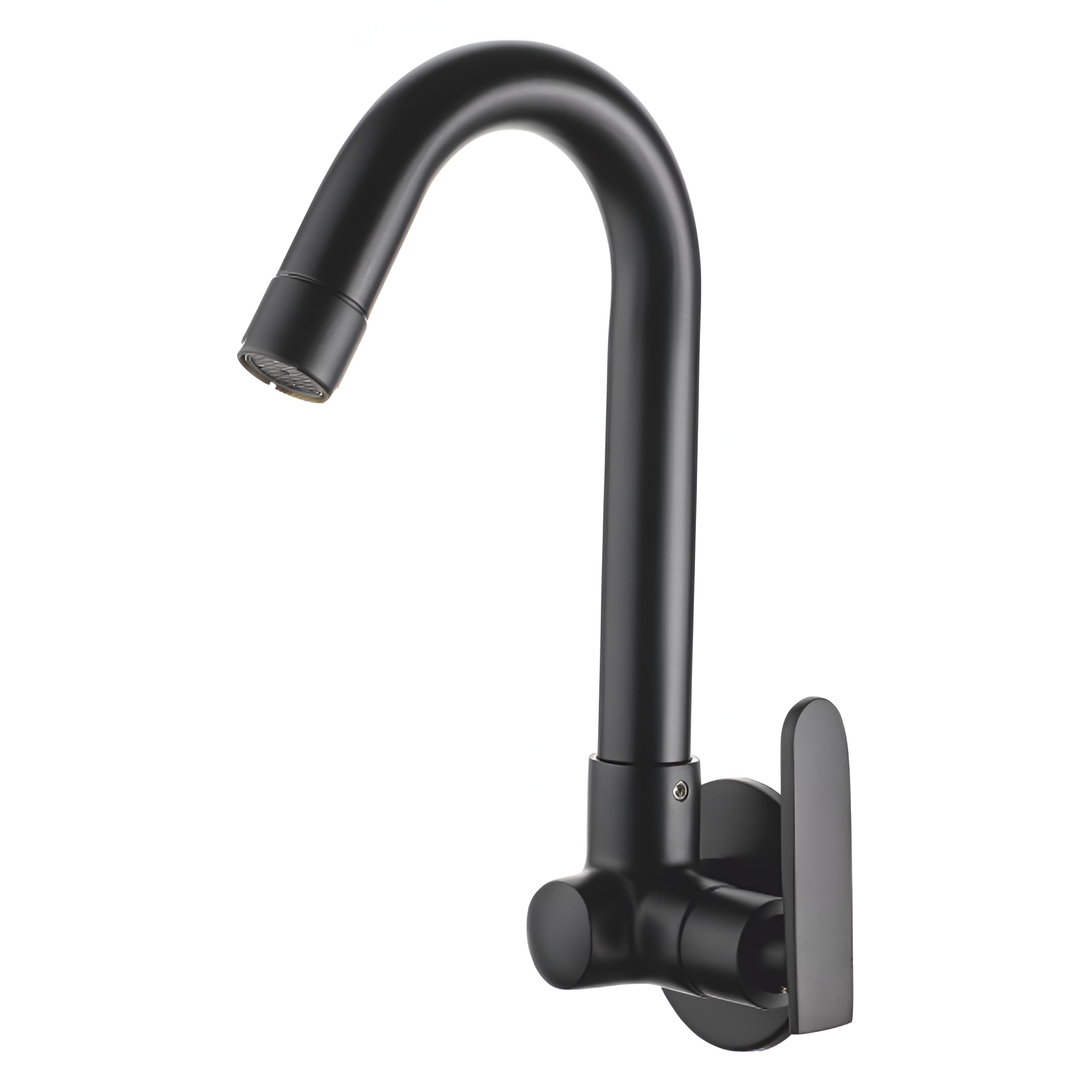 New Ware Bib Cock Brass Faucet | Matt Black Bib Tap for Bathrooms and Kitchen Sink Brass Taps for Home and Bathroom with Wall Flange (8.5 Inch)