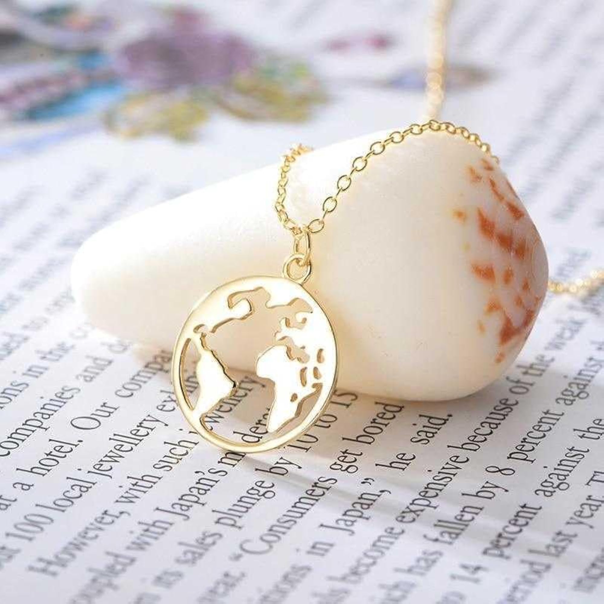 Bling Queen Plated Boho Multilayer Necklace With World Map
