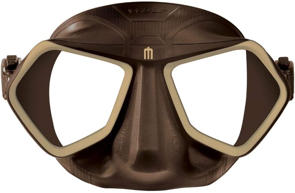 Omer Wolf Mask Low Volume Freediving Spearfishing Mask (Brown)