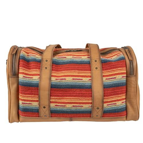 STS Ranchwear Women's Ranchwear Chaynee Valley Serape Leather, Adjustable Shoulder Strap Duffle Bag, 34144, Multicolor2