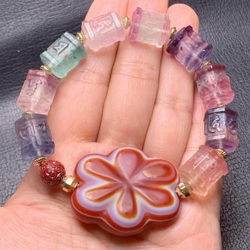 Amazon.co.jp: 061529 チベット蓮花羊眼板天珠千層フローライト